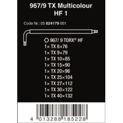 Kpl.kluczy trzpieniowych TORX HF TX8-40 3967/9