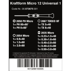 Kpl. wkrętaków precyzyjnych Kraftform Micro 12szt.