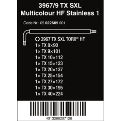 Kpl.kluczy trzpieniowych TORX SXL HF TX8-40 3967/9