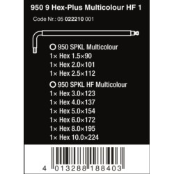 Kpl.kluczy trzp.z kulką 1,5-10mm HEX-PLUS HF 950/9