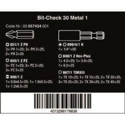 Kpl.bitów 25mm do metalu Bit-Check 30