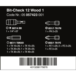 Kpl.bitów 25mm do drewna Bit-Check Wood 1