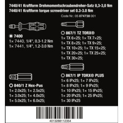 Kpl. wkrętaków dynamometr. 0,3-3,0Nm 7440/41